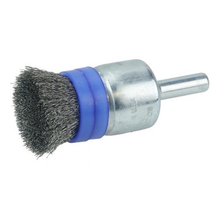 WEILER 3/4" Banded Crimped Wire End Brush, .006" Steel Fill 11102